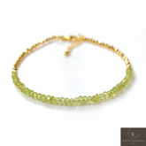 Peridot Minimalist Bracelet , 925 Sterling Bracelet, Natural Gemstone Crystal Bracelet, Tiny Peridot Bracelet, Healing Crystal, Birthday Gift